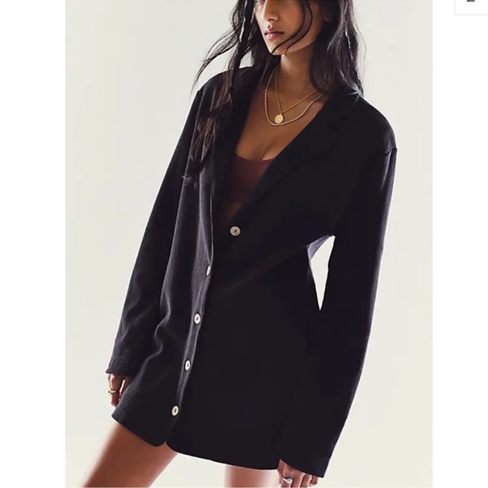 Free People Black Blazer
